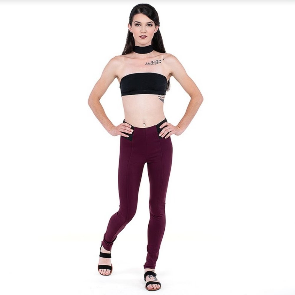 Burgundy Ponte Pants